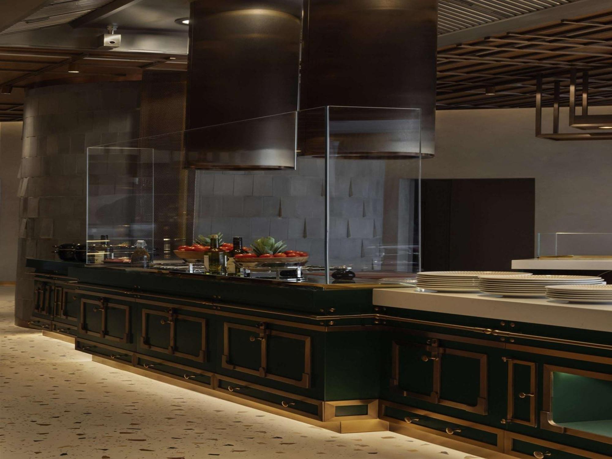 Hotel So/ Uptown Dubaj Zewnętrze zdjęcie A rendering of the open kitchen at the restaurant